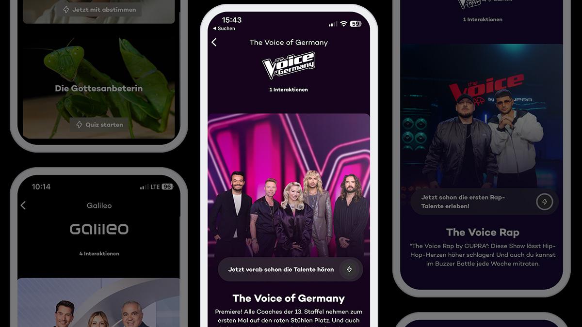 Eine Grafik auf der Mann die Joyn App auf einem Smartphone sieht.