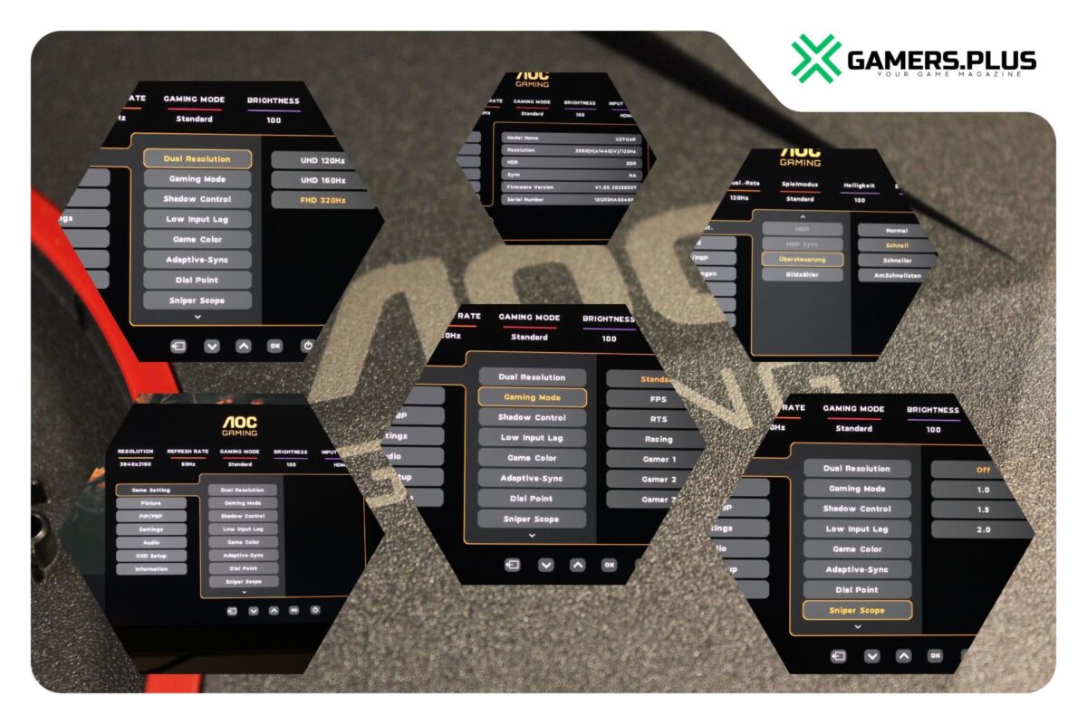 AOC Gaming U27G4R Einstellmöglichkeiten