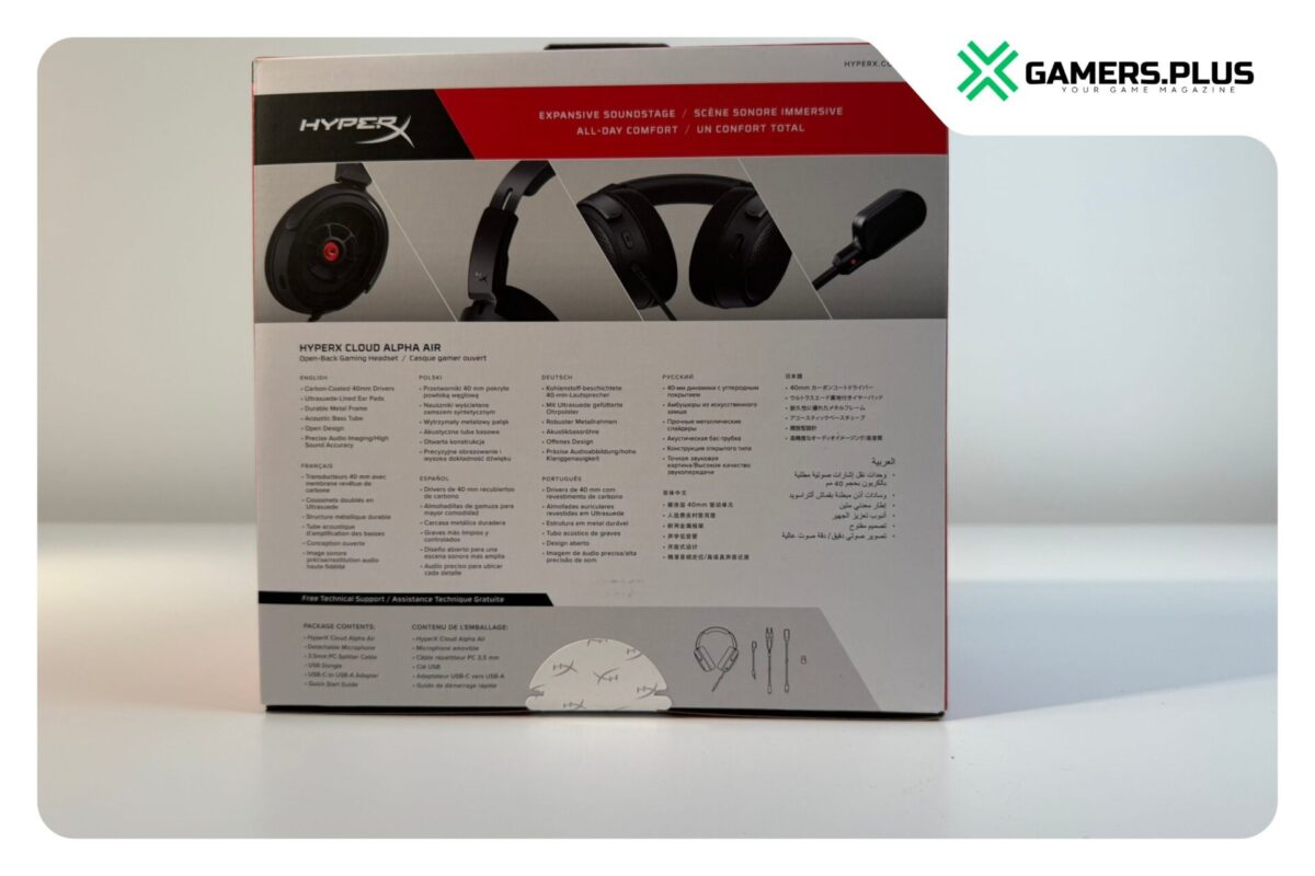 HyperX Cloud Alpha Air Verpackung Rückansicht