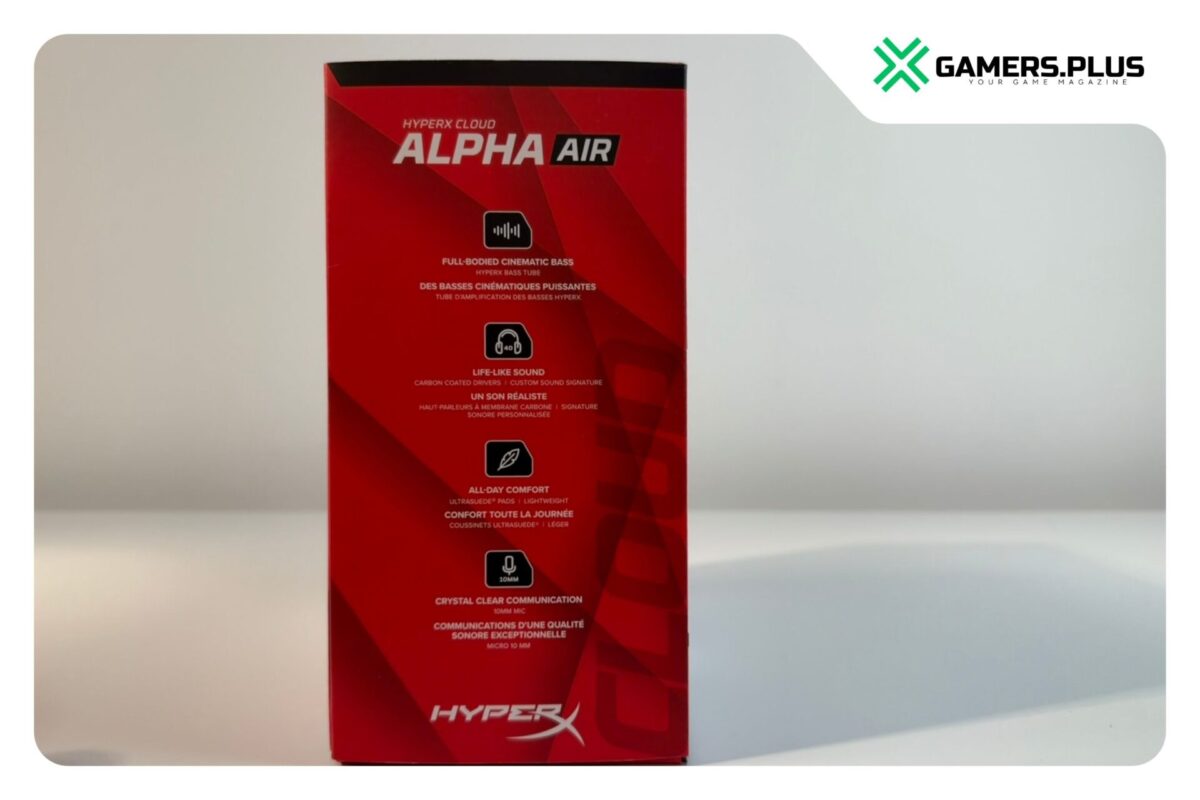 HyperX Cloud Alpha Air Verpackung Seitenansicht