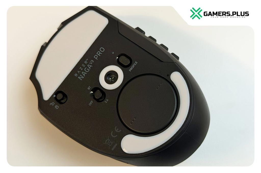 Razer Naga V3 Pro Rรผckseite mit Sensor