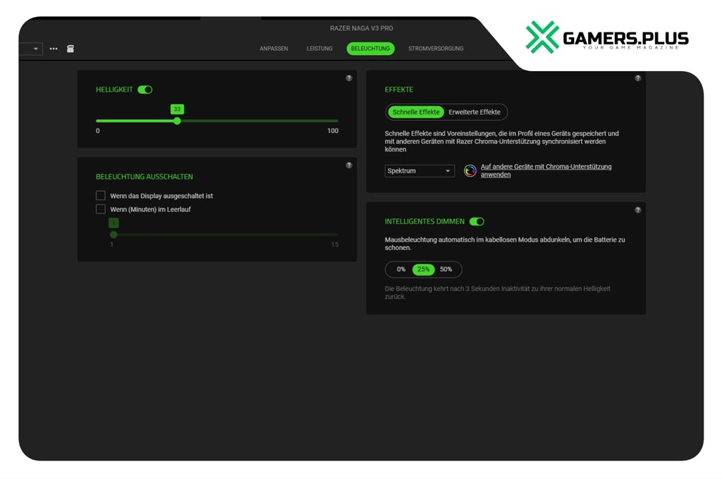 Razer Synapse 4 Beleuchtung