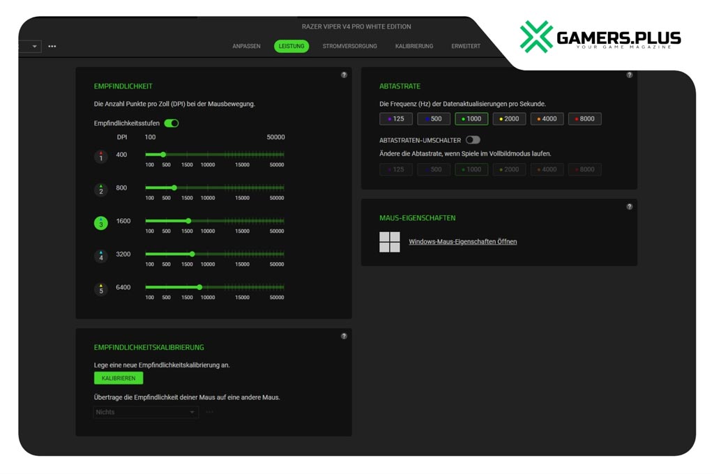 Razer Synapse 4 Einstellungen Leistung